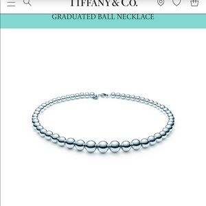 Tiffany 925 silver Graduated Bead Necklace